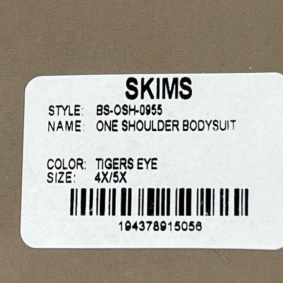 SKIMS Essential One Shoulder Bodysuit Tigers Eye 4X/5X - Picture 11 of 12